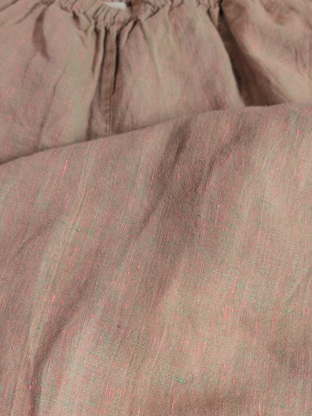 FLAX Floods Linen Pants Pink/Brown Size L Elastic Waist Stretch Artsy Boho - Picture 4 of 7